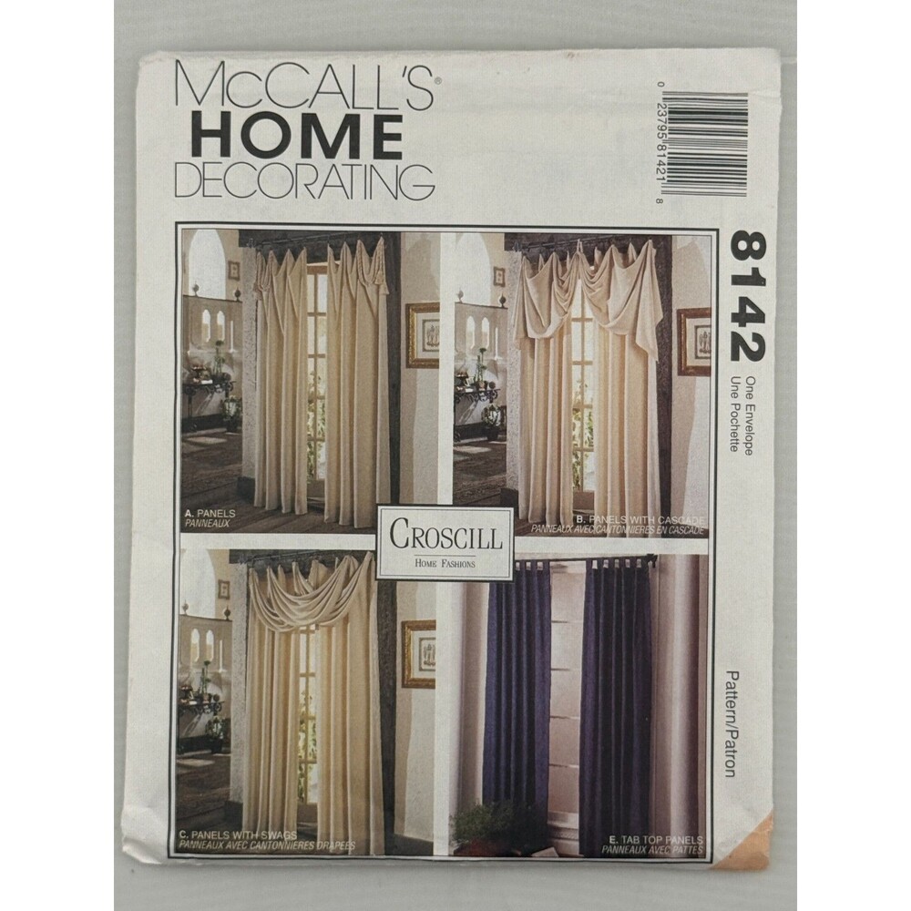Vintage McCall's 8142 Home Decorating Pattern Curtain Valance Drapery Croscill